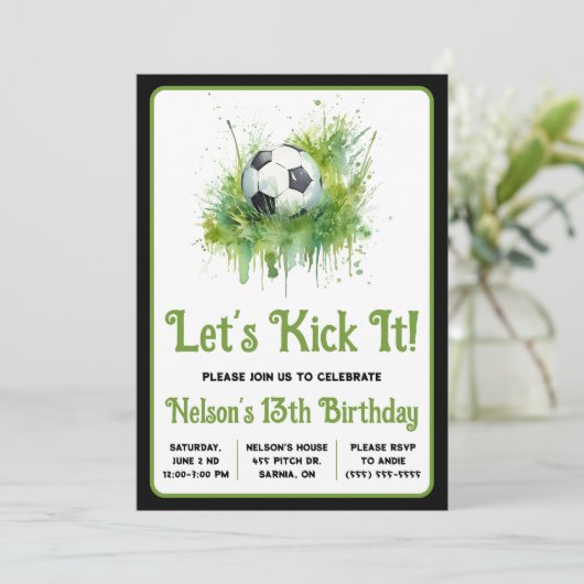 Laten we het schoppen! Voetbal thema Kinderen verj Kaart (Staand voorkant)