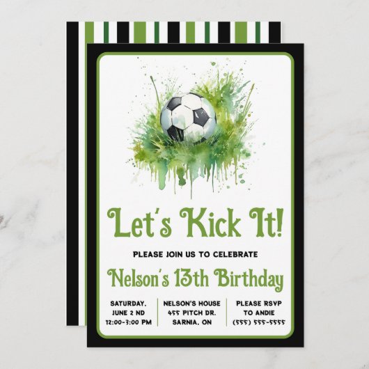 Laten we het schoppen! Voetbal thema Kinderen verj Kaart (Voorkant / Achterkant)