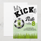 Laten we het schoppen, voetbalfeest, voetbalverjaa kaart (Voorkant / Achterkant)