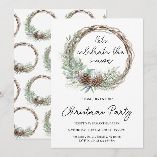 Laten we het seizoensfeest vieren kaart (Voorkant / Achterkant)