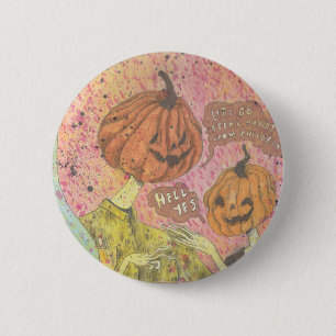 Laten we het Snoep van kinderen met een halloween Ronde Button 5,7 Cm