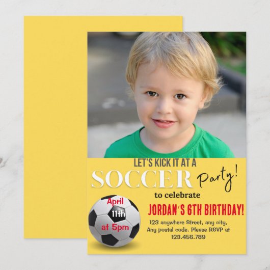 Laten we het Soccer-feest schoppen Kaart (Voorkant / Achterkant)