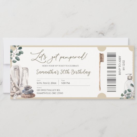 Laten we het Spa Party Ticket laten verwennen (Voorkant)
