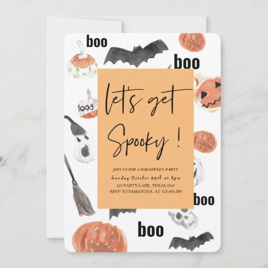 Laten we het Spookachtig maken | Halloween Feest | Kaart (Voorkant)