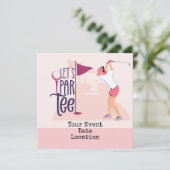 Laten we het t-shirt nemen om de date dame golfer  kaart (Staand voorkant)