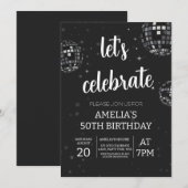 Laten we het thema Disco Black and White vieren Kaart (Voorkant / Achterkant)