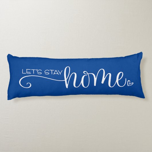 Laten we het thuiscitaat op stijlvol blauw wit hou lichaamskussen (Achterkant)