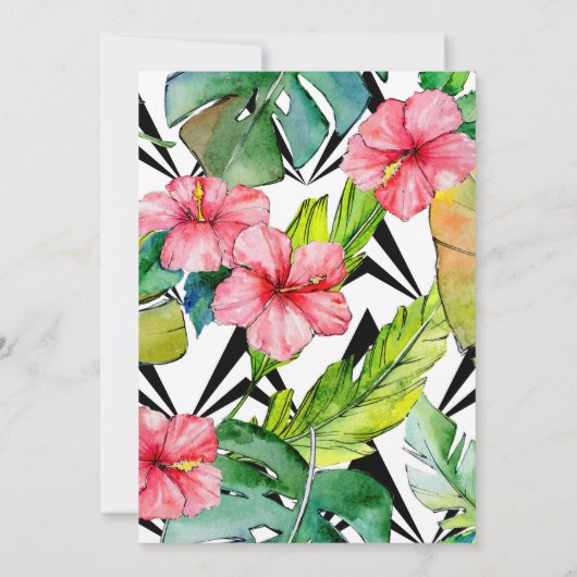 Laten we het tropische Baby shower uitnodigen Kaart (Achterkant)