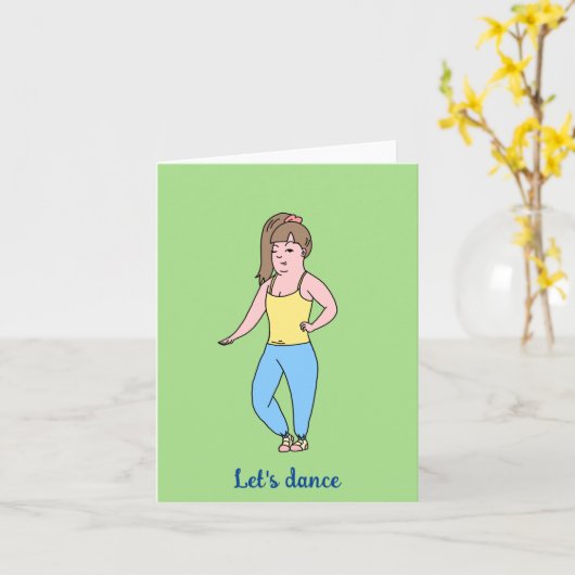 Laten we het uitnodigende wenskaart dansen kaart (Gele Bloem)