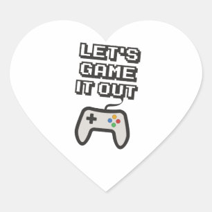 Laten we het uitspelen hart sticker