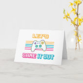 Laten we het uitspelen - Retrostijl Kaart (Gele Bloem)