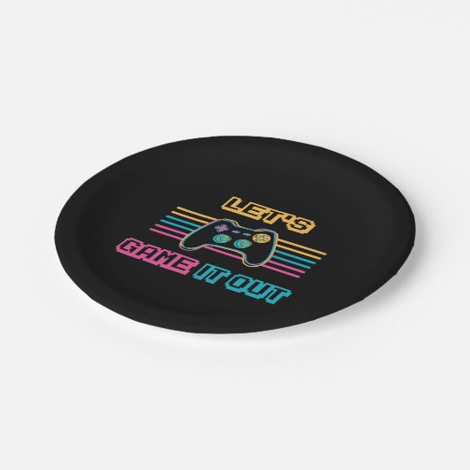 Laten we het uitspelen - Retrostijl Papieren Bordje (Gekanteld)