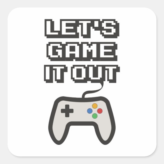 Laten we het uitspelen vierkante sticker (Voorkant)