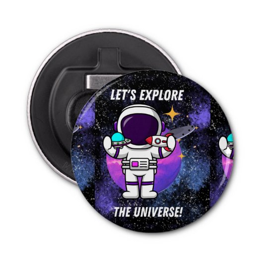 Laten we het universum verkennen button flesopener (Voorkant)
