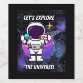 Laten we het universum verkennen wijn etiket (Enkel label)