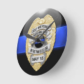 Laten we het vergeten - Thin Blue Line Badge Ronde Klok (Hoek)