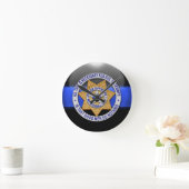 Laten we het vergeten - Thin Blue Line Badge Ronde Klok (Huis)
