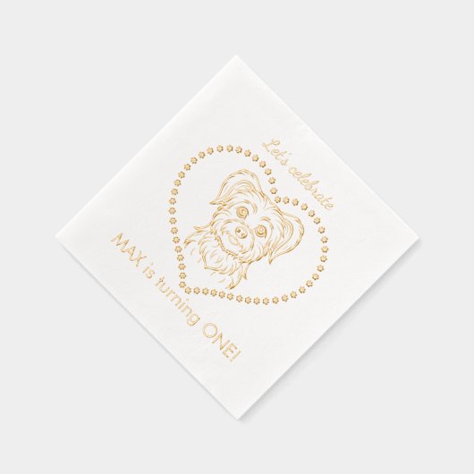 Laten we het verjaardagsfeest van de hond vieren folie servetten (Rechts)