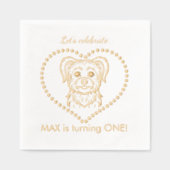 Laten we het verjaardagsfeest van de hond vieren folie servetten (Voorkant)