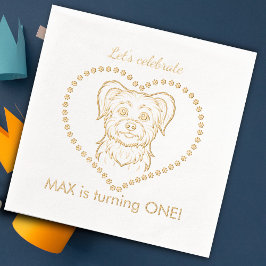 Laten we het verjaardagsfeest van de hond vieren folie servetten