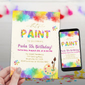 Laten we het verjaardagsfeestje schilderen - Art B Kaart