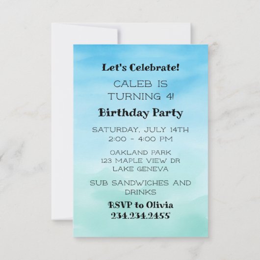 Laten we het verjaardagsfeestje van Axolotl Boy vi (Achterkant)