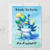 Laten we het verjaardagsfeestje van Axolotl Boy vi Kaart (Voorkant)
