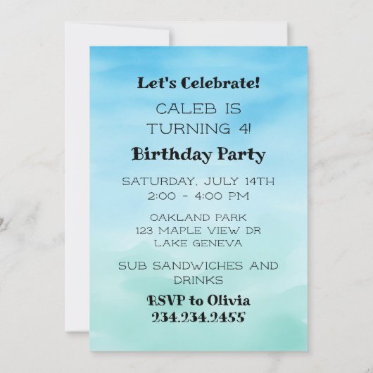 Laten we het verjaardagsfeestje van Axolotl Boy vi Kaart (Achterkant)