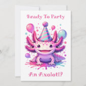 Laten we het verjaardagsfeestje van Axolotl Girl v Kaart (Voorkant)
