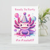 Laten we het verjaardagsfeestje van Axolotl Girl v Kaart (Staand voorkant)
