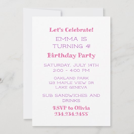 Laten we het verjaardagsfeestje van Axolotl Girl v Kaart (Achterkant)