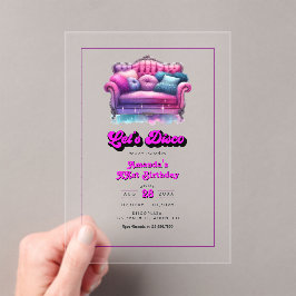 Laten we het verjaardagsfeestje van de disco viere acryl uitnodigingen