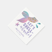 Laten we het verjaardagsfeestje van de zeemeermin  servet (Hoek)