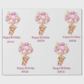 Laten we het verjaardagsmeisje vieren cadeaupapier (Vlak)