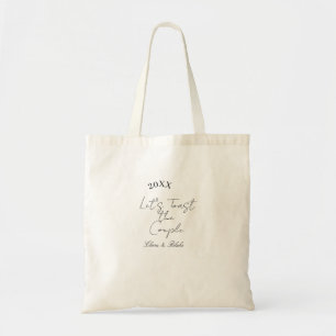 Laten we het verloofde paar van het bruiloftsfeest tote bag