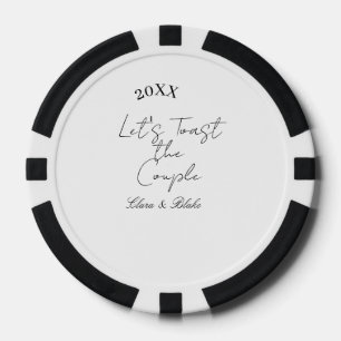 Laten we het verloofde paar van het huwelijksfeest poker chips