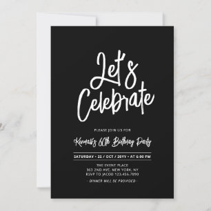 Laten we het vieren Chic Script 60ste verjaardag Kaart