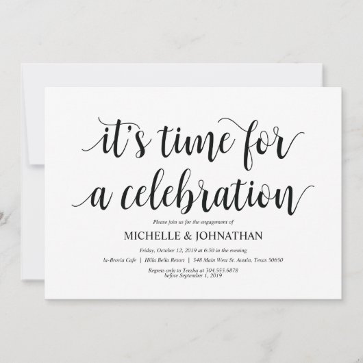 Laten we het vieren, de verlovingsfeest nodigt uit kaart (Voorkant)