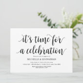 Laten we het vieren, de verlovingsfeest nodigt uit kaart (Staand voorkant)