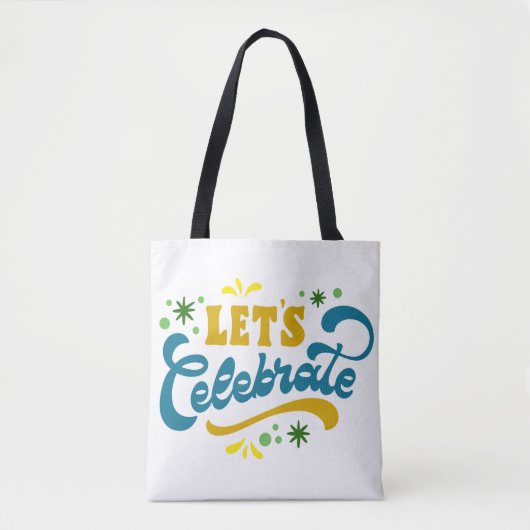 Laten we het vieren | Feestelijk feestontwerp Tote Bag (Voorkant)