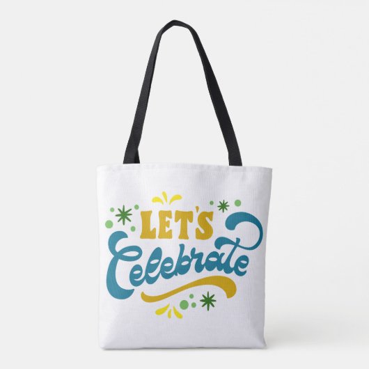 Laten we het vieren | Feestelijk feestontwerp Tote Bag (Achterkant)