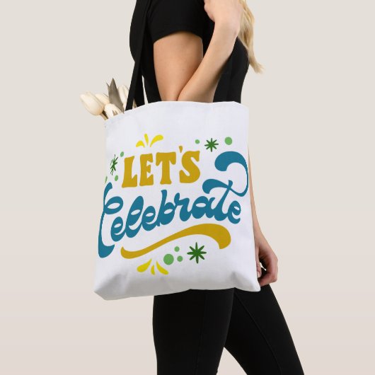 Laten we het vieren | Feestelijk feestontwerp Tote Bag (Dichtbij)