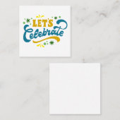 Laten we het vieren | Feestelijk feestontwerp Vierkante Visitekaartje (Voorkant / Achterkant)