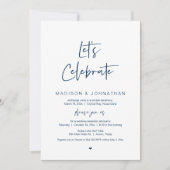 Laten we het vieren, Navy Blue, Trouw Elopement Fe Kaart (Voorkant)