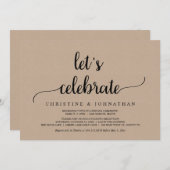 Laten we het vieren, Rustic Kraft Elopement-feest Kaart (Voorkant / Achterkant)