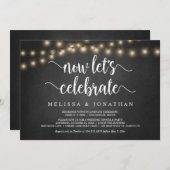 Laten we het vieren, Rustic Wedding Elopement Invi Kaart (Voorkant / Achterkant)