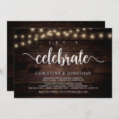 Laten we het vieren, Rustic Wedding Elopement Kaart (Voorkant / Achterkant)