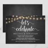 Laten we het vieren, Rustic Wood, Trouw Elopement Kaart (Voorkant / Achterkant)