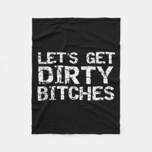Laten we het vies maken Es Funny Quote Party Tank Fleece Deken