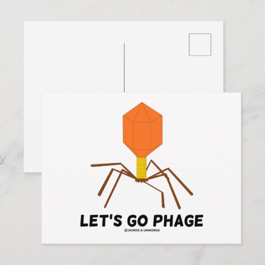 Laten we het virus bacteriofaag gaan uitbroeden briefkaart (Voorkant / Achterkant)